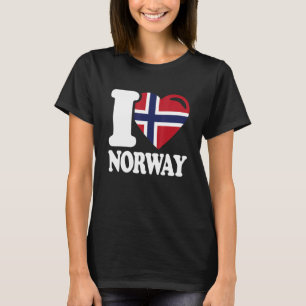T-shirt I Love Norway Homeland Norwegian Drapeau Norvège