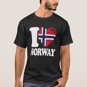 T-shirt I Love Norway Homeland Norwegian Drapeau Norvège