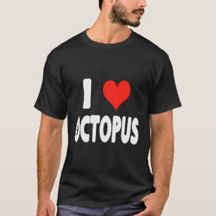 T-shirt I Love Octopus - Coeur mignon drôle Zoo animal