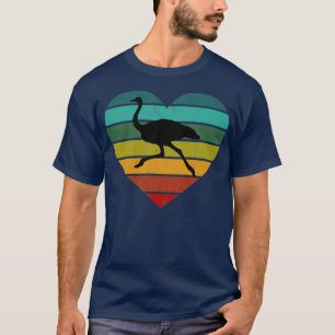 T-shirt I Love Ostriches Coeur rétro