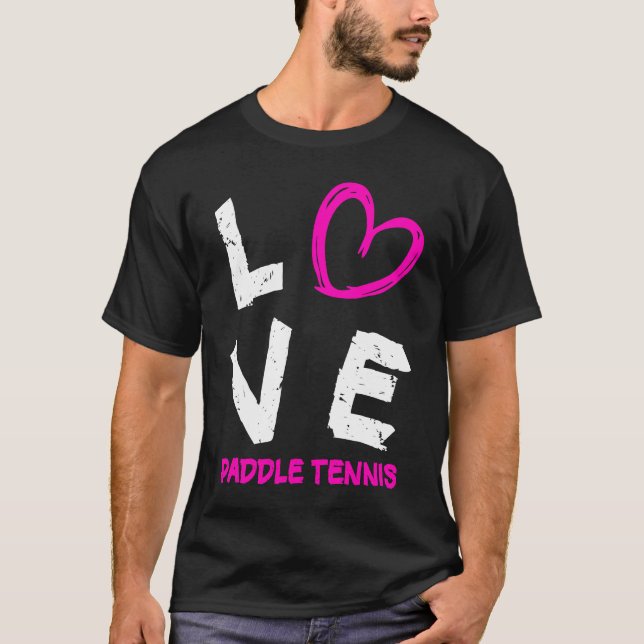 T-shirt I Love Paddle Tennis Heart (Devant)