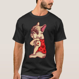 T-shirt I Love Papa Chien Tattoo Français Bulldog French B