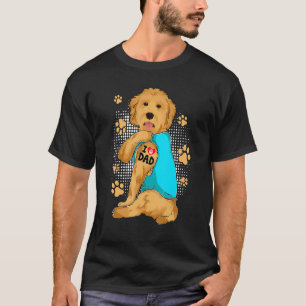 T-shirt I Love Papa Tattoo Golden Doodle Dog Propriétaire 