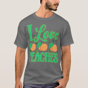 T-shirt I Love Peaches Fruit Végétarien Végétarien