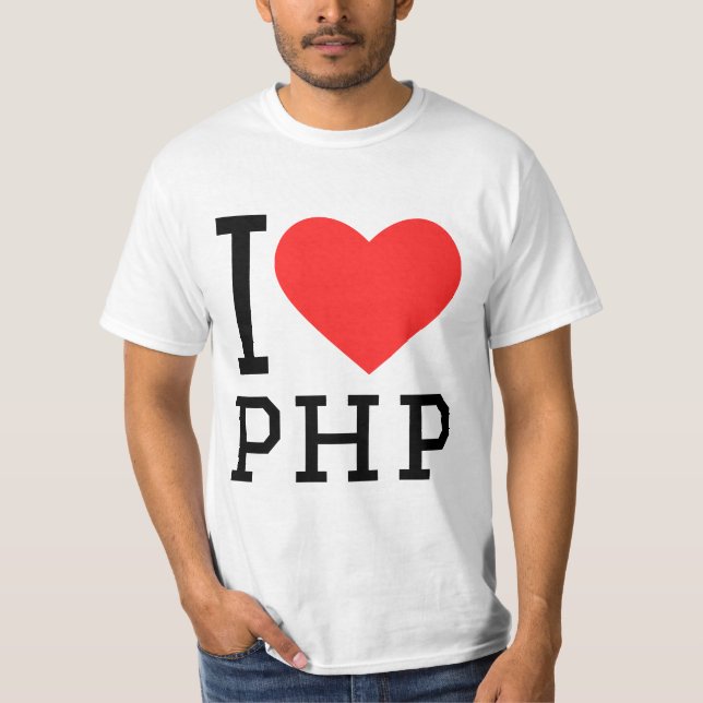 T-shirt I love php  (Devant)