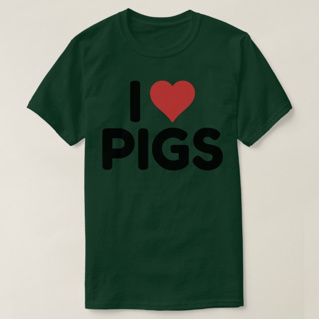 T-shirt I Love Pigs Premium 3042 (Design devant)