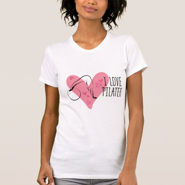 T-shirt I LOVE PILATES Pilates Pose avec une balle (Devant)
