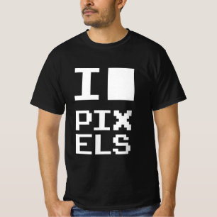 T-shirt I Love Pixels, design geek, art des pixels