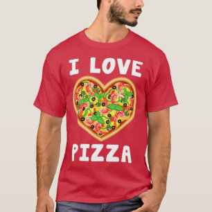 T-shirt I Love Pizza Food Lovers Heart Gift Funny