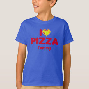 T-shirt I Love Pizza Funny Coeur Formé Pizza Pie