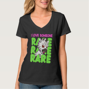 T-shirt I Love Quelqu'Un Rare Zebra Rare Maladie Sensibili