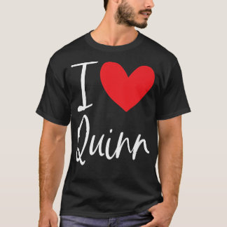 T-shirt I Love Quinn Nom Personnalisé Garçon Homme BFF Ami