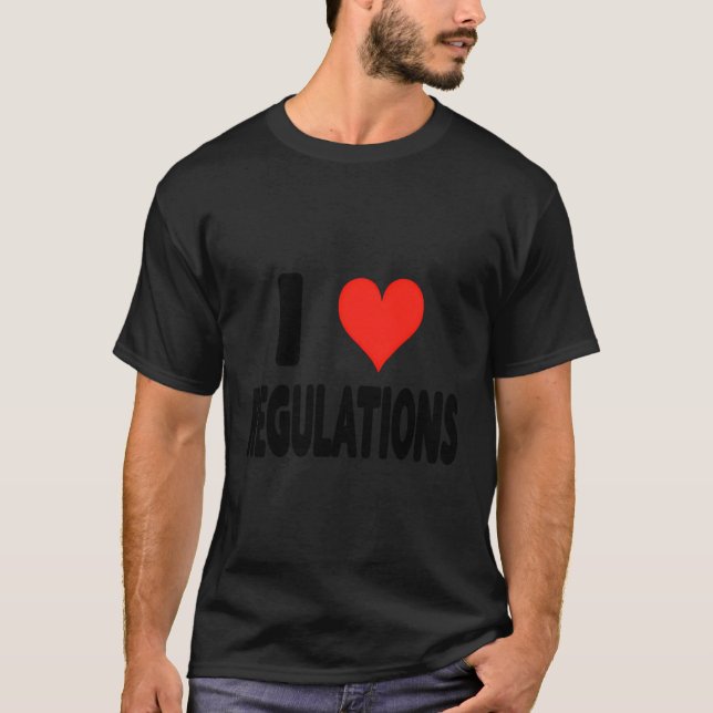 T-shirt I Love Règlements - Coeur mignon règles amusantes  (Devant)