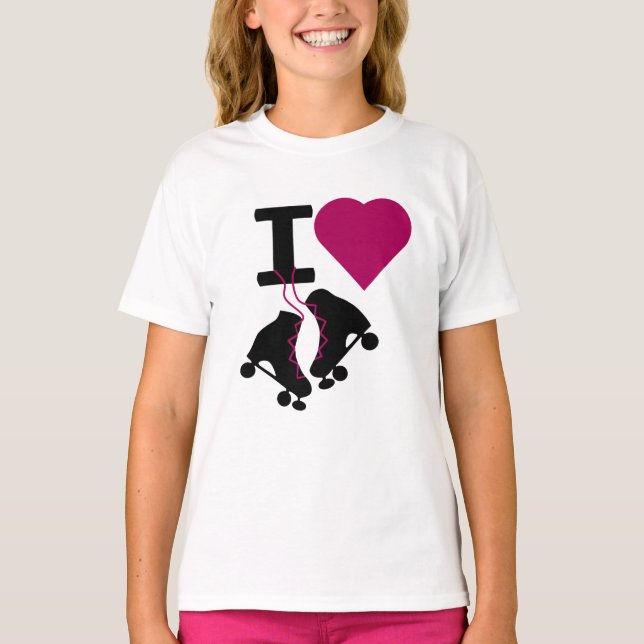 T-shirt I Love Roller Skating (Devant)