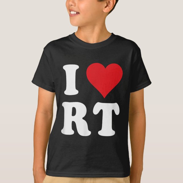T-shirt I Love Rt Initiales I Heart R.t. Prénom R (Devant)