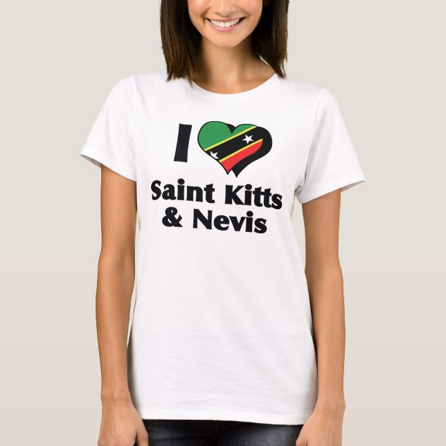 T-shirt I Love Saint Kitts & Nevis Flag Shirt (Devant)