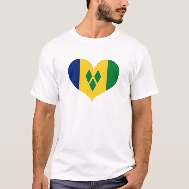 T-shirt I Love Saint-Vincent-et-les Grenadines Drapeau (Devant)