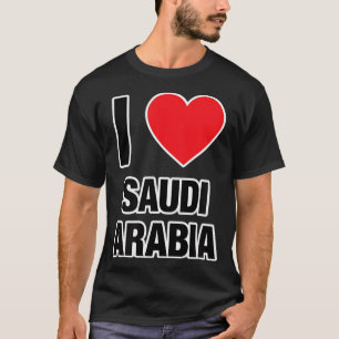 T-shirt I LOVE SAUDI ARABIA, Country with Red Love Heart T