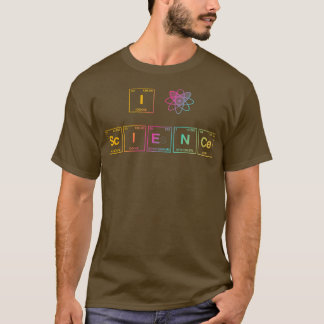 T-shirt I LOVE SCIENCE écrite dans des éléments de tableau
