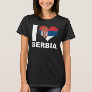 T-shirt I Love Serbie Coeur Drapeau Serbie 1