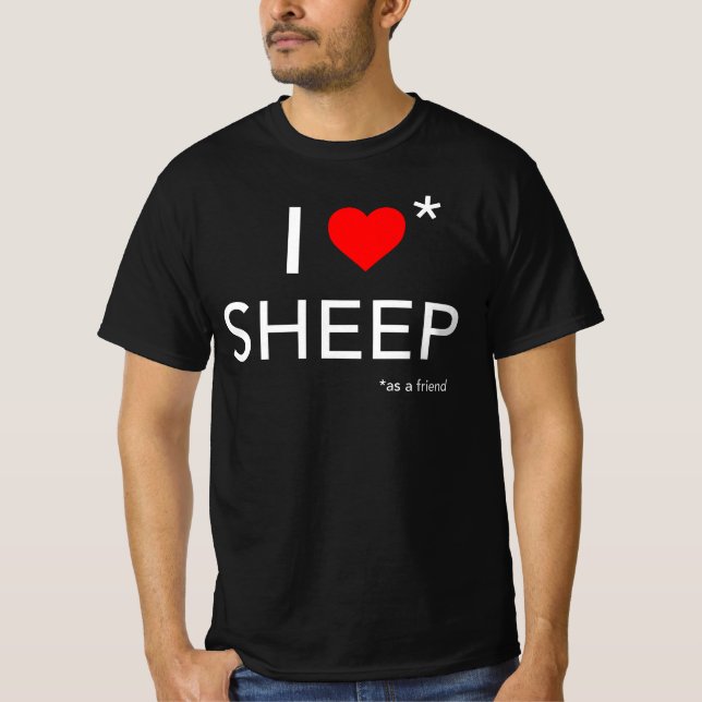 T-shirt I Love Sheep (en tant qu'ami) (Devant)