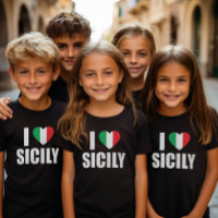 I Love Sicile Italien Drapeau Coeur Enfants