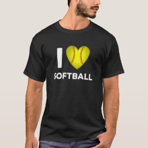 T-shirt I Love Softball Joueur de softball Sports Filles F