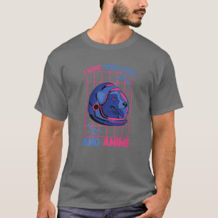 T-shirt I Love Space Dogs And Anime - Cute Kawaii - Manga