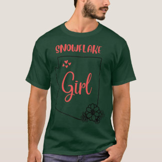 T-shirt I Love State of Arizona Flower Outline Snowflake C