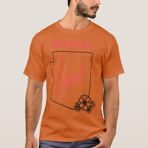 T-shirt I Love State of Arizona Flower Outline Snowflake C
