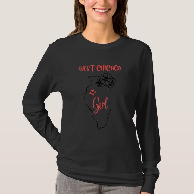 T-shirt I Love State Of Illinois Flower Outline Westchicag (Devant)