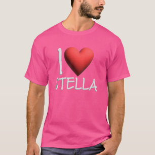 T-shirt I Love Stella Nom Fille Personnalisée Femme Ami