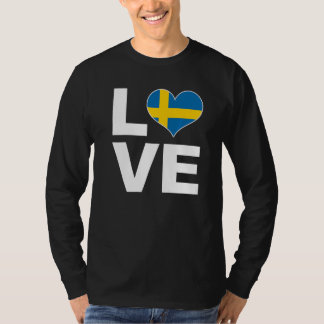 T-shirt I Love Suède Coeur Drapeau Suède