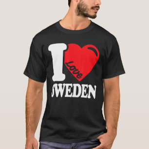 T-shirt I Love Suède Homeland Suède Drapeau Suède 1