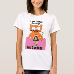 T-shirt I Love Sundaes (dimanche) Crème de glace amusant é