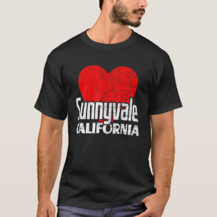 T-shirt I Love Sunnyvale California Retro Big Heart Vacati