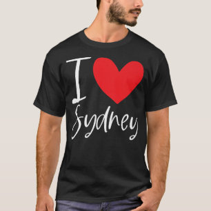 T-shirt I Love Sydney Nom Fille Personnalisée Femme BFF Fr