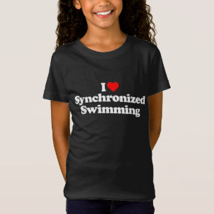 T-Shirt I Love Synchronized Swimming Heart Souvenir Funny