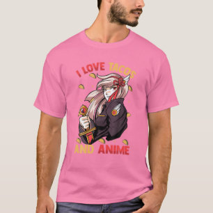 T-shirt I Love Tacos And Anime - Kawaii Cute - Manga Otaku