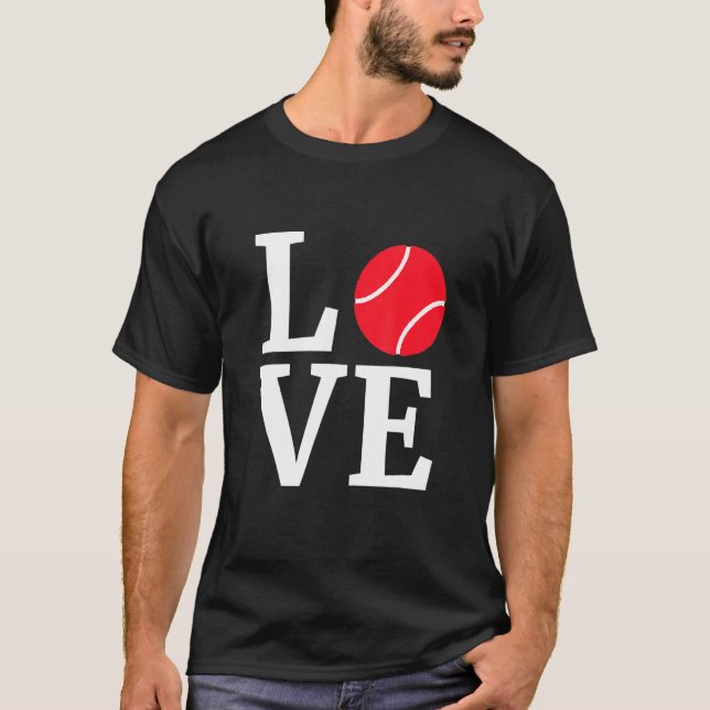 T-shirt I Love Tennis Valentines Day Pour Tennis (Devant)