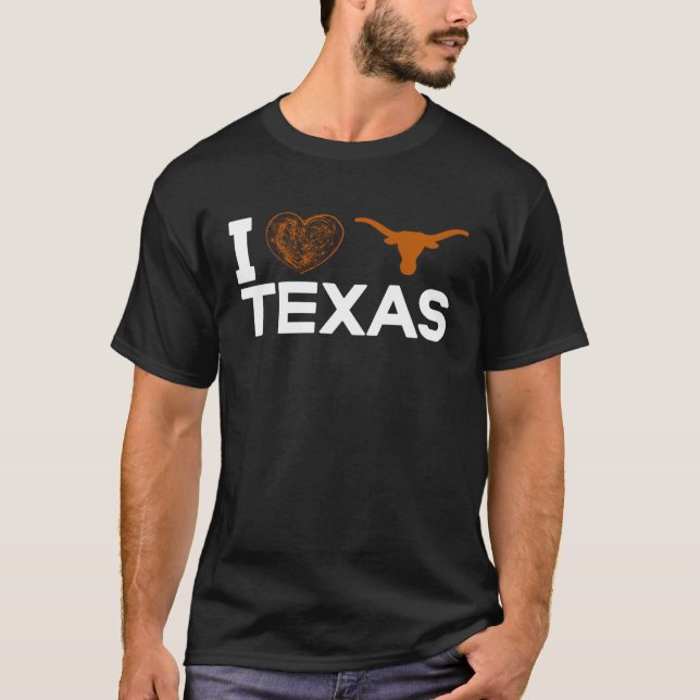 T-shirt I Love Texas Cattle Horn (Devant)