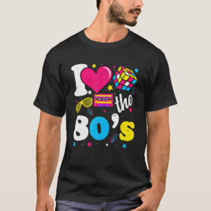 T-shirt I Love The 80'S 1980S Theme Costume Party Retro Ei