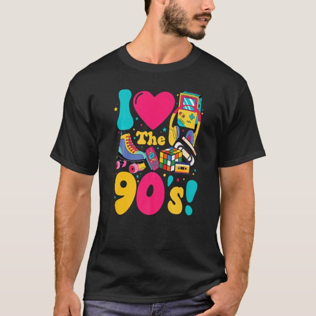T-shirt I Love The 90s Retro Party 90's Costume pour homme (Devant)