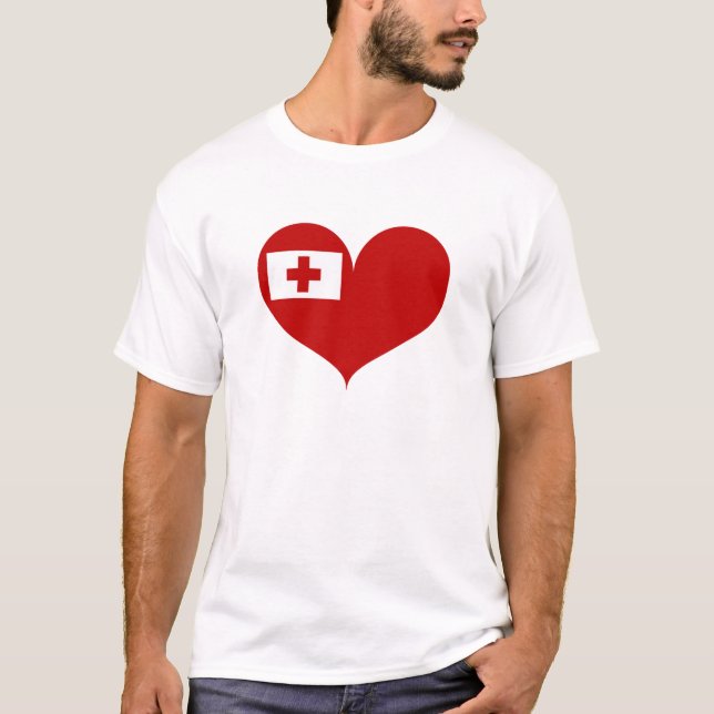 T-shirt I Love Tonga Flag (Devant)
