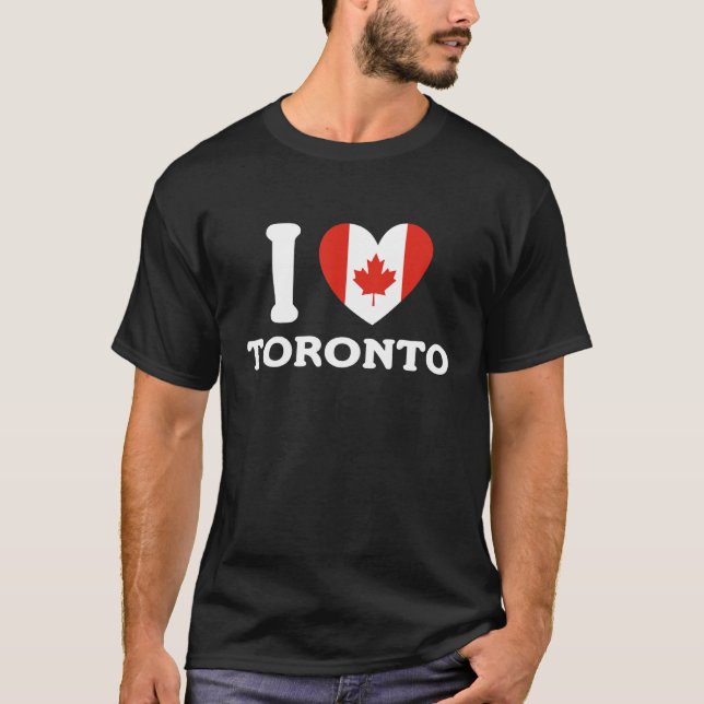 T-shirt I Love Toronto Canada Heart Flag (Devant)
