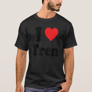 T-shirt I Love Tren Distressed Retro Design Vintage