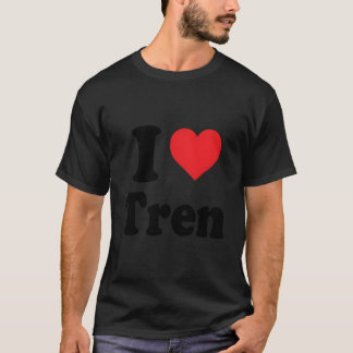 T-shirt I Love Tren Distressed Retro Design Vintage