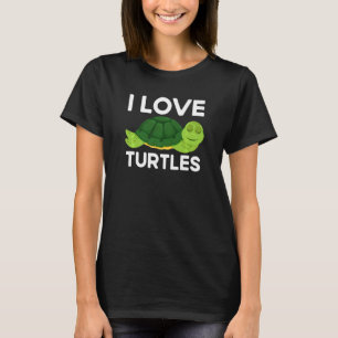 T-shirt I Love Turtles Vintage Zoo Sea Ocean Fan