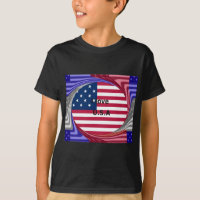 I Love U.S.A. Swirl : Patriotic Heart Art Imprimer
