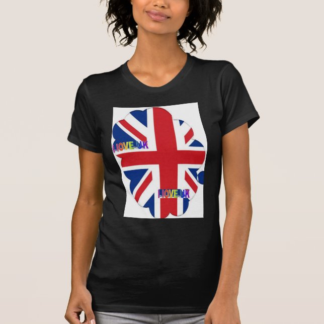 T-shirt I Love UK Art Print (Devant)